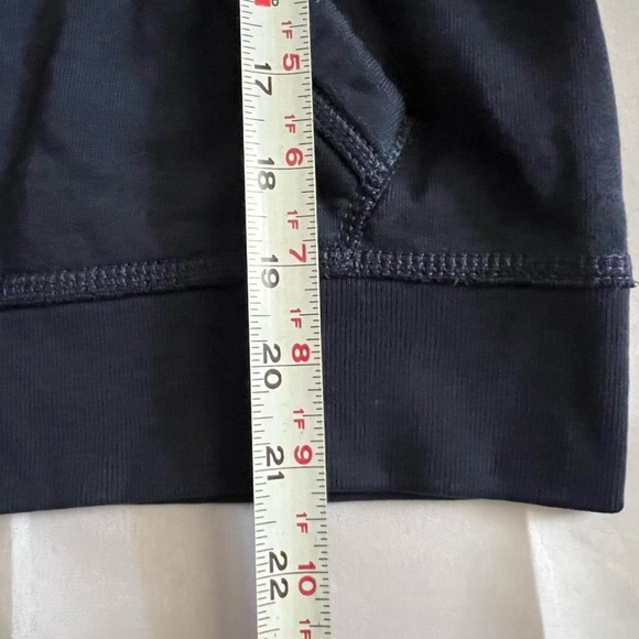 Hollister Navy Hoodie with white Logo and White Drawstrings - Picture 5 of 7